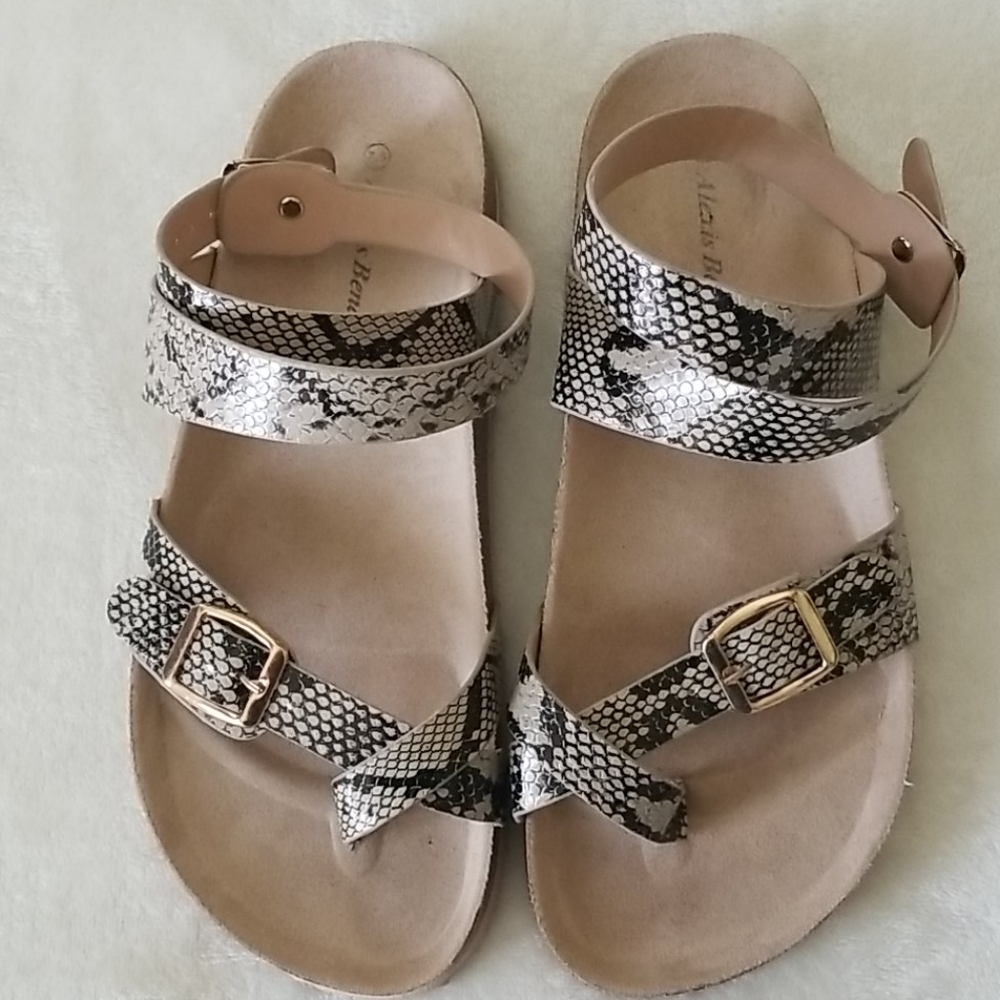 Snake print sandals